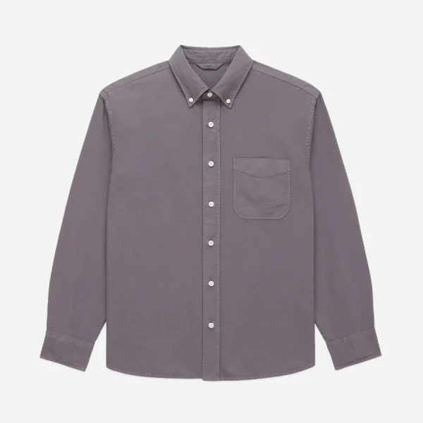 3Sixteen Big Oxford Shirt Dusty Purple Front Look