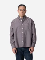 3Sixteen Big Oxford Shirt Dusty Purple Wearing View
