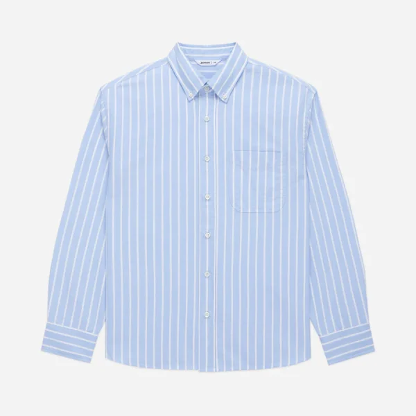 3Sixteen Big Oxford Stripe Shirt Front Look