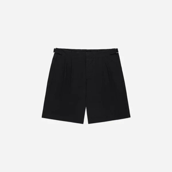 3Sixteen Black Poplin Safari Shorts Front Side