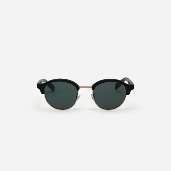 3Sixteen Brow Line SP-03 Green Lens Black Glasses Front Look