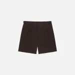 3Sixteen Brown Poplin Safari Shorts Front Look