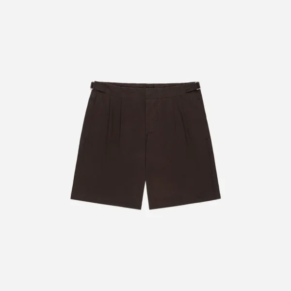 3Sixteen Brown Poplin Safari Shorts Front Look