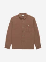 3Sixteen Club Collar Shirt Brown Front Side