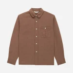 3Sixteen Club Collar Shirt Brown Front Side