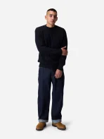 3Sixteen Cotton Crewneck Sweater Black Wearing View