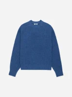 3Sixteen Cotton Crewneck Sweater Blue Front Side