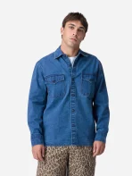 3Sixteen Denim Overshirt Wearing View