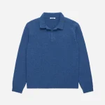 3Sixteen Long Sleeve Knit Polo Front Side