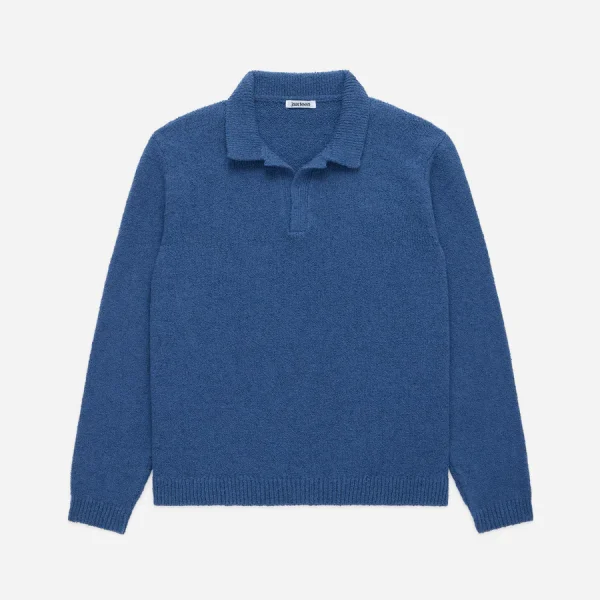 3Sixteen Long Sleeve Knit Polo Front Side