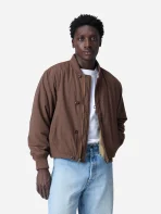 3Sixteen Loop Bomber Jacket Brown Wearing View