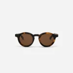 3Sixteen P3 Round SP-01 Brown Lens Tortoise Glasses Front Side
