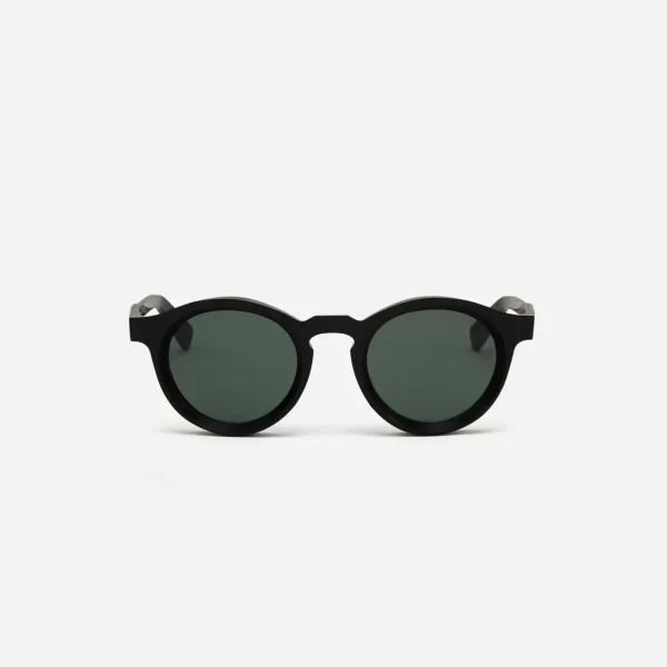 3Sixteen P3 Round SP-01 Green Lens Black Glasses Front Side