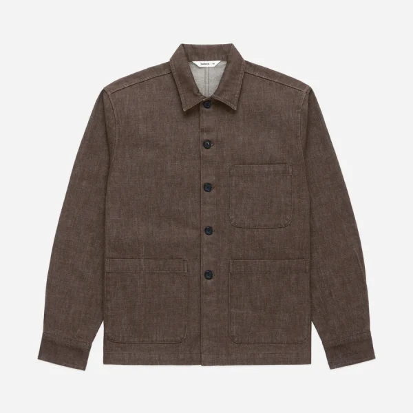 3Sixteen Shop Brown Denim Jacket Front Look