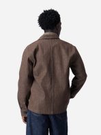 3Sixteen Shop Brown Denim Jacket Wearing View