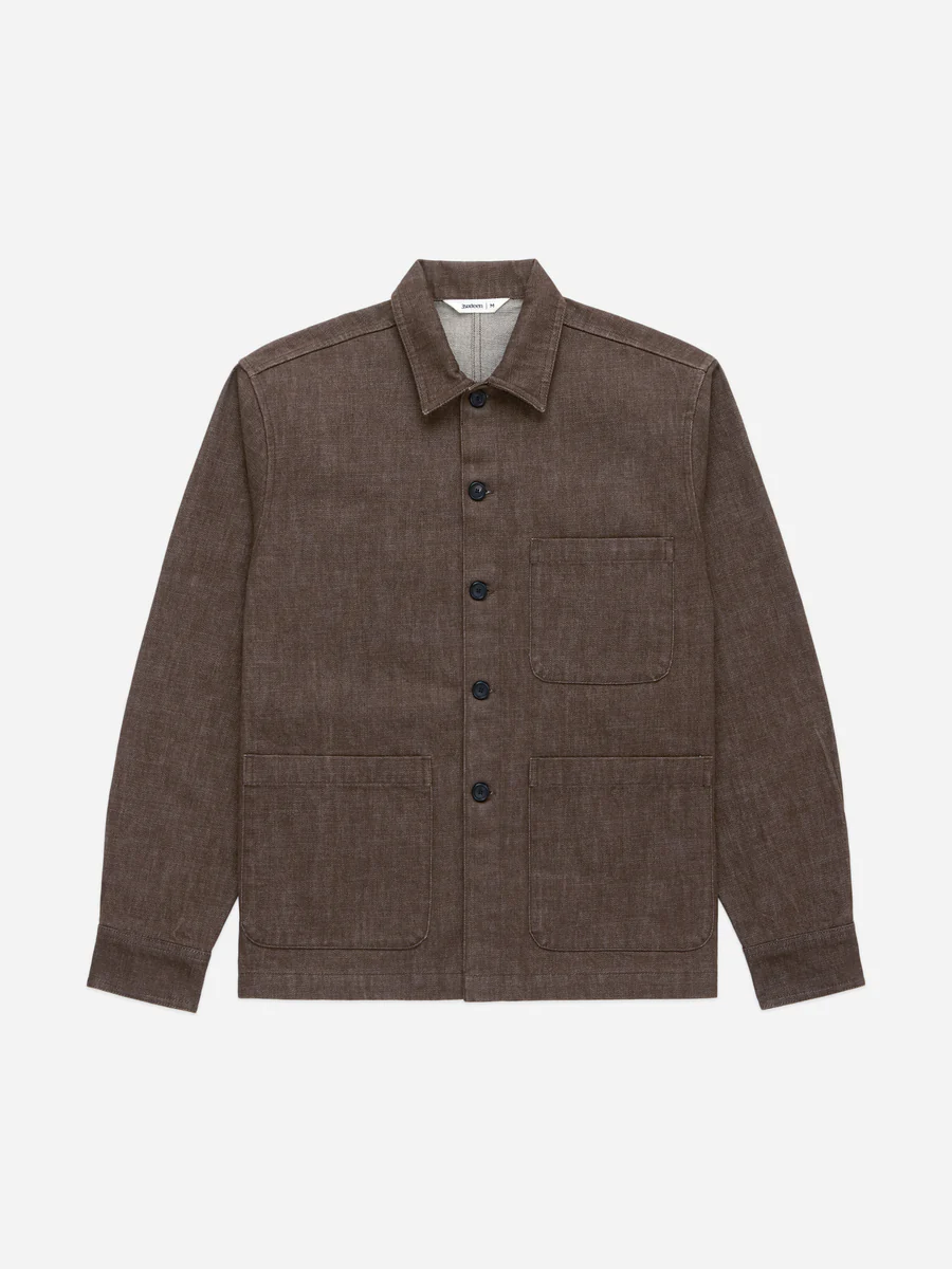 3Sixteen Shop Brown Denim Jacket Front Look