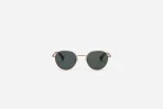 3Sixteen Steel Panto SP-04 Green Lens Gold Glasses Front Side