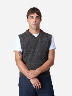 3Sixteen Sweater Vest Dark Grey Wearing View