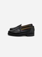 3sixteen Black Calf Leather Saddle Loafer Front Side