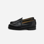 3sixteen Black Calf Leather Saddle Loafer Front Side