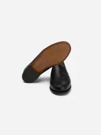 3sixteen Black Calf Leather Saddle Loafer Sole View