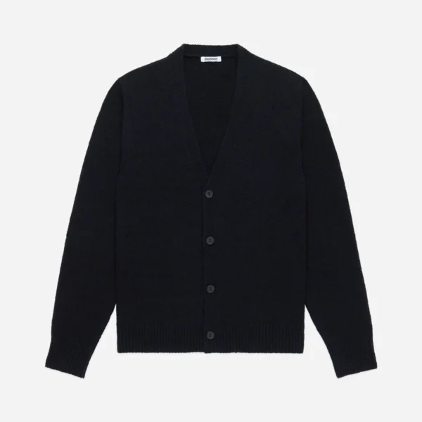 3sixteen Classic Cardigan Black Front Look