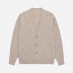 3sixteen Classic V-Neck Cardigan Beige Front Look