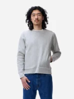 3sixteen Heavyweight Fleece Crewneck Grey Wearing View