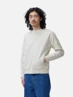 3sixteen Heavyweight Fleece Crewneck Oatmeal Wearing View