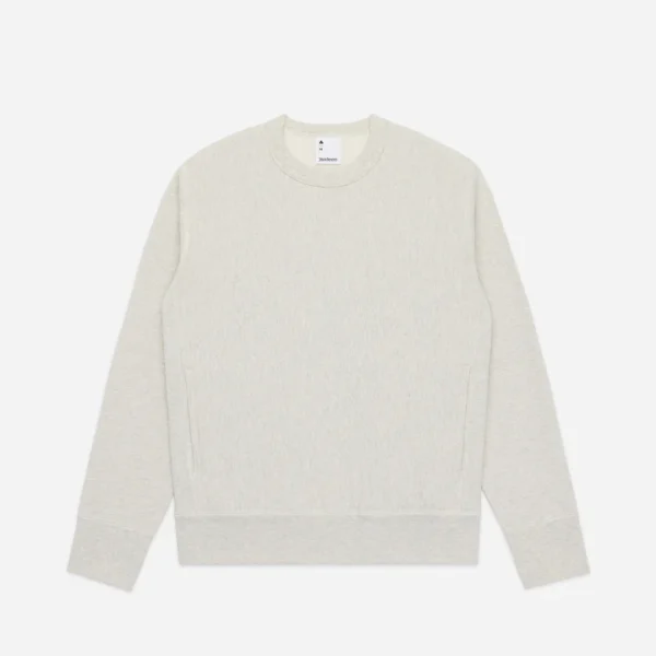 3sixteen Heavyweight Fleece Crewneck Oatmeal Front Look