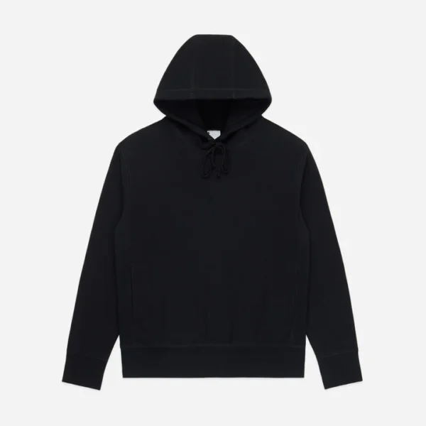 3sixteen Heavyweight Pullover Fleece Hoodie Black Front Look