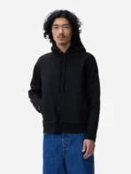 3sixteen Heavyweight Pullover Fleece Hoodie Black Wearing View