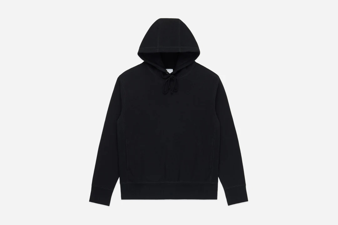 3sixteen Heavyweight Pullover Fleece Hoodie Black Front Look