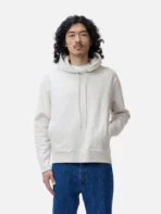 3sixteen Heavyweight Pullover Fleece Hoodie Oatmeal Wearing View