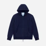 3sixteen Heavyweight Zip Hoodie Indigo Front Look