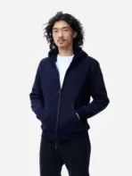 3sixteen Heavyweight Zip Hoodie Indigo Wearing View