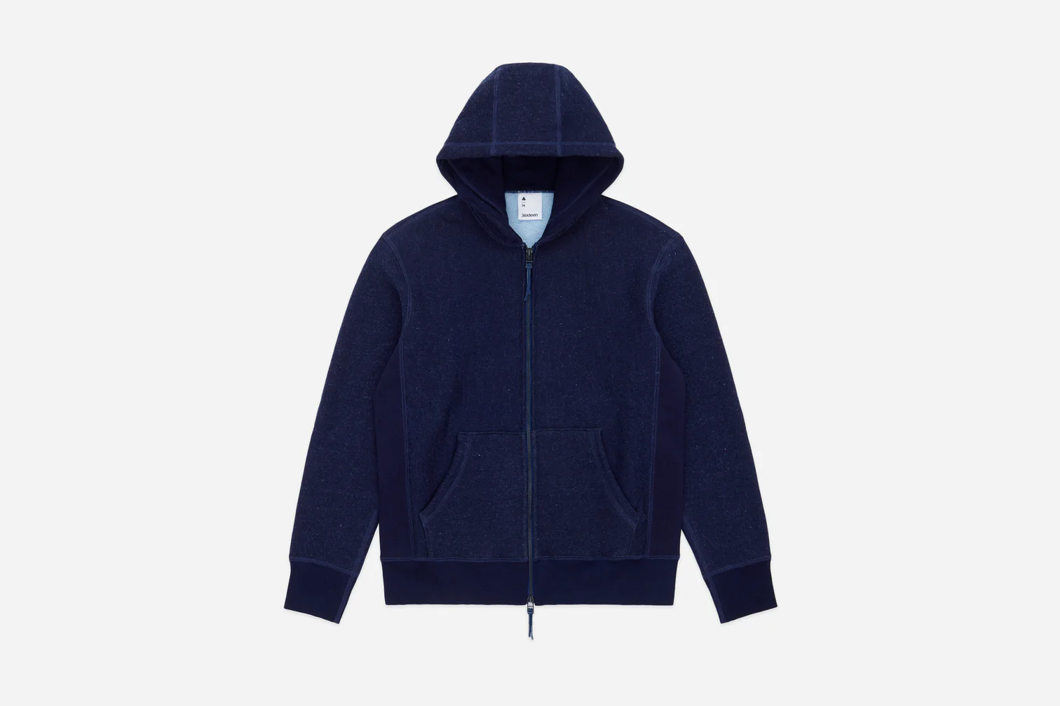 3sixteen Heavyweight Zip Hoodie Indigo Front Look