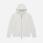 3sixteen Heavyweight Zip Hoodie Oatmeal Front Look