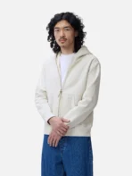 3sixteen Heavyweight Zip Hoodie Oatmeal Wearing View