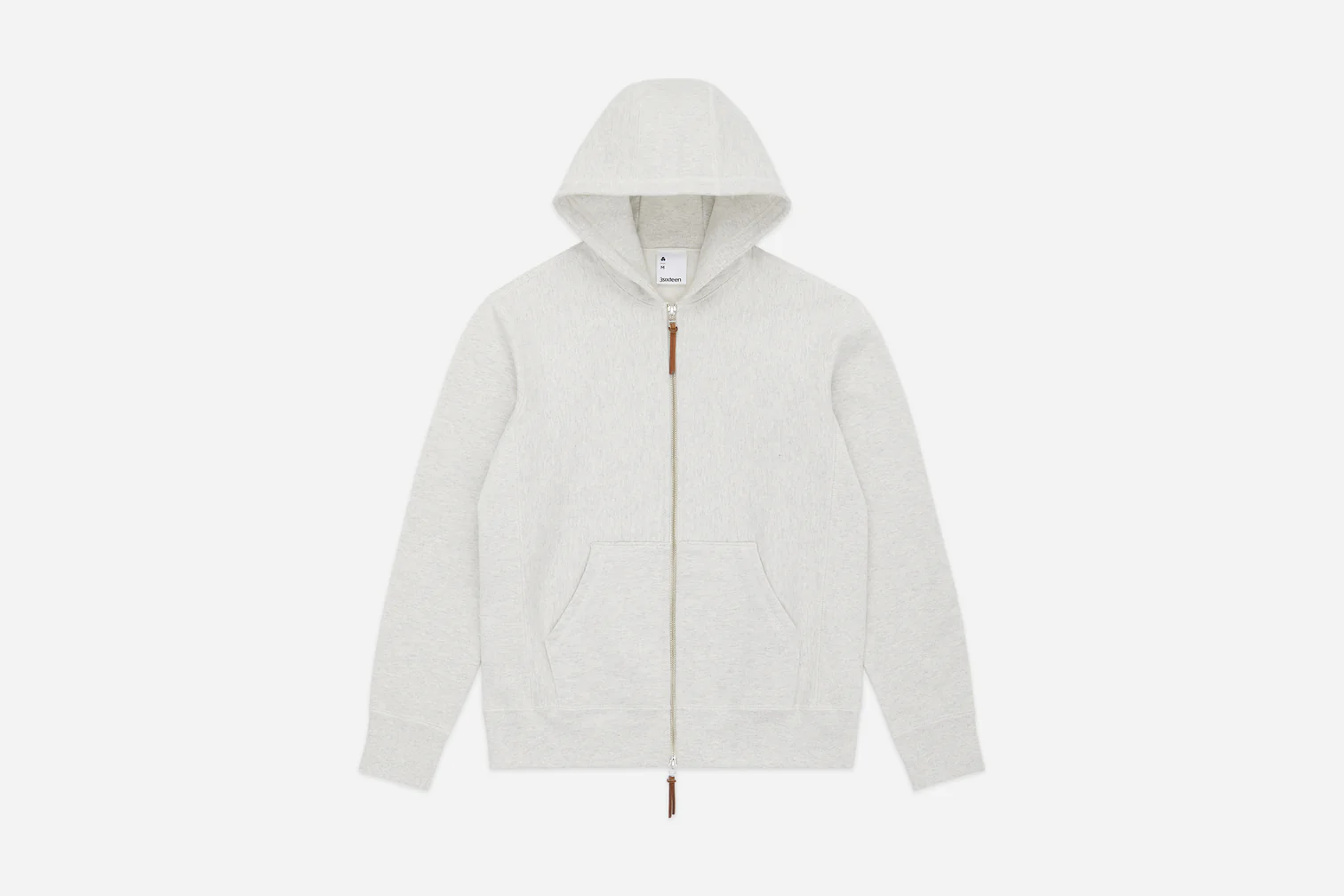 3sixteen Heavyweight Zip Hoodie Oatmeal Front Look