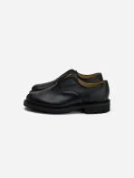 3sixteen Laceless Oxford Waxy Leather Black Shoes Side View