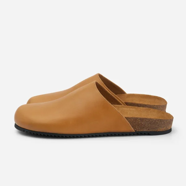 3sixteen Light Brown Calf Leather Mule Sided View