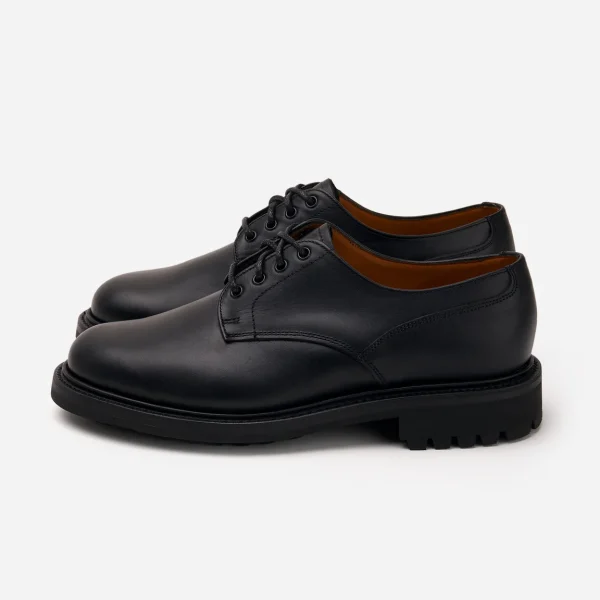 3sixteen Lug Sole Derby Leather Shoes Black Sided View
