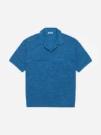 3sixteen Short Sleeve Knit Shirt Blue Front Side