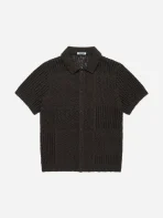 3sixteen Short Sleeve Knit Shirt Chocolate Front Look
