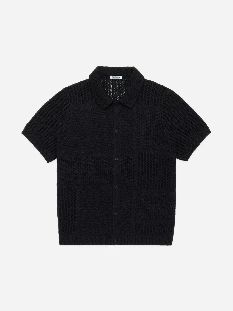 3sixteen Short Sleeve Knit Shirt 3sixteen Short Sleeve Knit Shirt Front Side