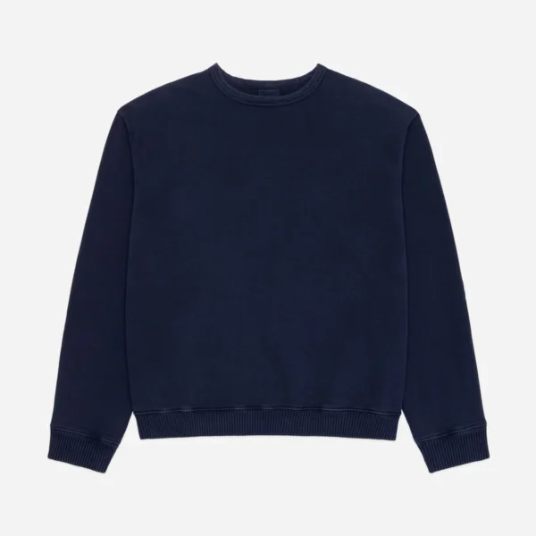 3sixteen Ultraweight L/S Crewneck Navy Front Look
