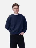 3sixteen Ultraweight LS Crewneck Navy Wearing View