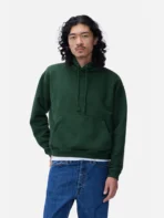 3sixteen Ultraweight Pullover Hoodie Green Wearing View
