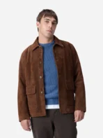 3sixteen Work Chocolate Suede Jacket Wearing View